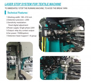 Laser zatrzymania maszyny dla przemysłu włókienniczego